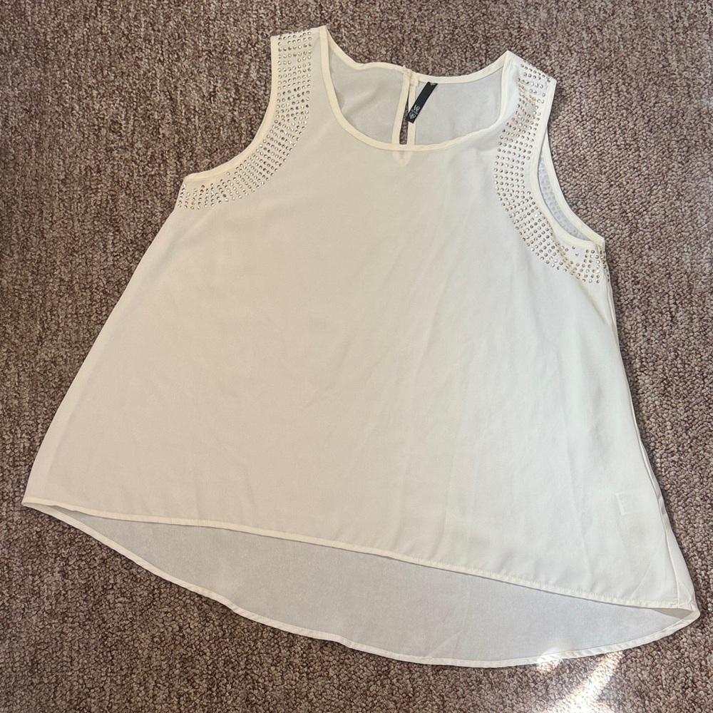 Elegant Cream Sleeveless Top